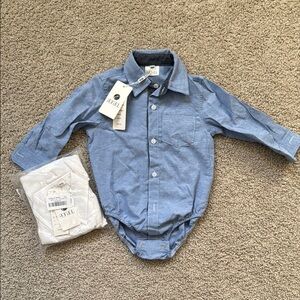 NWT Boys Onesies Dress Shirt- QTY:2 (12months)
